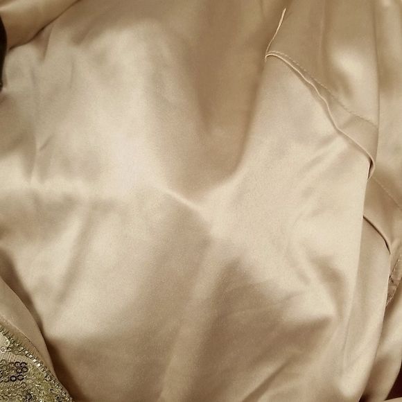 VINCE CAMUTO Gold Sequin Shift Dress Champagne EUC SZ 12 - Picture 6 of 8